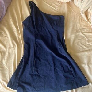 Outdoor Voices Blue One-Shoulder Dress
